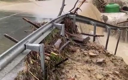 Затоплені житлові будинки, розмиті дороги та пошкоджені мости: наслідки потужної зливи на Львівщині (відео)